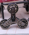 2X Triangle Caster Wheels For Folding Shopping Carts And Dollies, Easy To Install Stair Climbing Wheels For Dolly Trolley close-up view