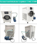 Heavy Duty Four Tray 110V Vacuum Freeze Dryer Machine For Home Kitchens With Stainless Steel Trays shown from multiple angles.
