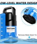 Three Quarter HP Auto Submersible Sump Pump 2400 GPH Thermoplastic Portable Water Pump design features