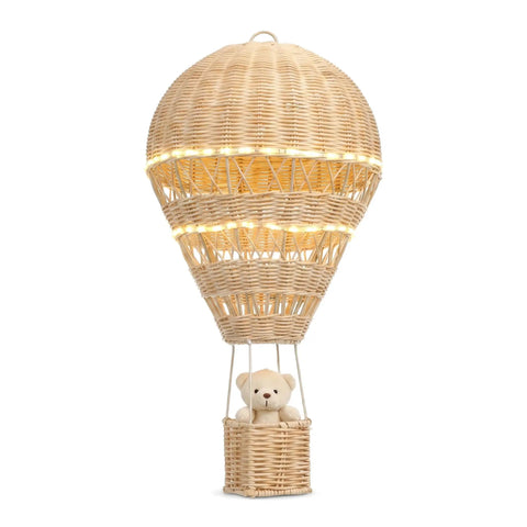 Natural Rattan Woven Hot Air Balloon Wall Decor For Nursery And Kids Room Boho Chic Dreamy Vibe With Handmade Texture And Earthy Tones.
