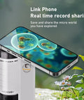 Pocket LED Microscope With 60X To 200X Zoom, Portable Handheld Micro Observation Tool For Kids And Adults, Mini Field Lab Microscope For Science Projects And Outdoor Microbe Exploration. Phone-linked view