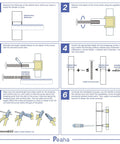 Installation diagram showing steps to attach 25 Pack 3 Inch Black Cabinet Pulls Stainless Steel Drawer Handles with mounting screws.