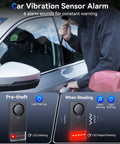 108dB Car Alarm System With Vibration Sensor And Red Light Warning Wireless Remote Anti Theft Device With Magnetic Mount Easy Install For Cars And Trucks Upgraded 4.0 Tech For Real Deal Peace Of Mind on car door