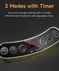 Joydeem electric dough maker front control panel with digital timer and touch buttons, stainless steel body
