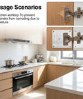 Four Pack Stainless Steel Cabinet Hinge Repair Plates with 20 Fixing Screws for Kitchen Cupboards Installation View
