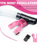 Two Pack Moldable Silicone Regulator Mouthpieces For Scuba Diving, Comfortable Bite Adjustable Fit, Zip Tie Included, Transparent Pink