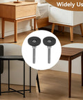 Heavy Duty Adjustable Leveling Feet Set, D30 X M6 X 50 Mm Swivel Furniture Glides on various tables in a home setting.