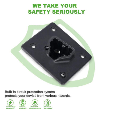 Premium 48V Delta Q Charger Receptacle Socket For Electric Golf Cart heavy duty black charging connector with circuit protection features.