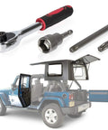 Hard Top And Door Removal Torx Tool Kit For Jeep Wrangler 2007-2024 JK JKU JL JLU 2-Door And 4-Door Models shown with Jeep