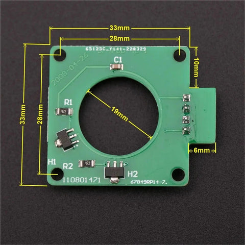K200 Elevator Door Motor Encoder and Hall Switch Mechanism Replacement Kit circuit board with measurements for precise installation.