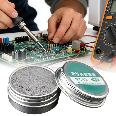Pro Grade Soldering Iron Tip Cleaner Block For Metal Tips Flux Activator with abrasive grains and thermal shaper