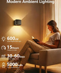 Image showing woman reading under Go-To Remote Controlled Motion Sensor Wall Light With 5000mAh Rechargeable Battery in bedroom