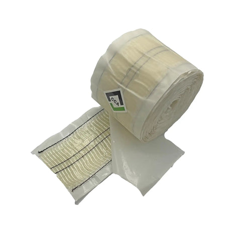 Gel Double Sided DIY Carpet Joining Tape 29 Ft Roll 9 M Long 3.5 Inch Wide With Strong Gel Beads Quick Bond No Iron Needed For Easy Seamless Carpet Install Pro Grade shown unrolled with visible gel beads.