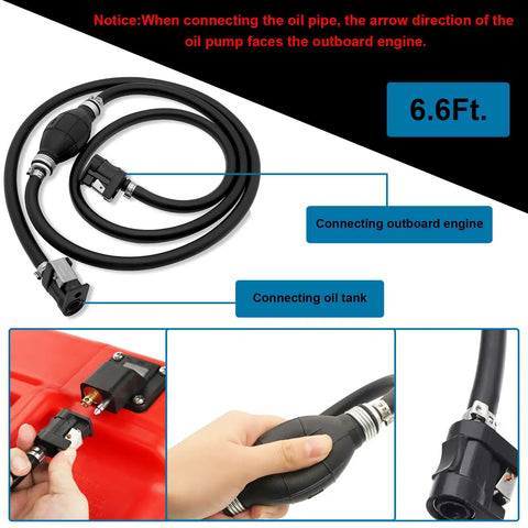 Five Sixteenth Inch Eight Millimeter Outboard Fuel Line Primer Bulb Kit Includes Six Point Eight Eight Feet Hand Fuel Line Assembly For Marine Boat Fuel Tank Black Easy Install No Fuss Priming For Reliable Start Up And Smooth Fuel Flow
