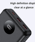 Heavy Duty 8 Bay 18650 Battery Charger Case With Live Digital Display And Usb Pd Fast Charging showing high def display and USB ports.