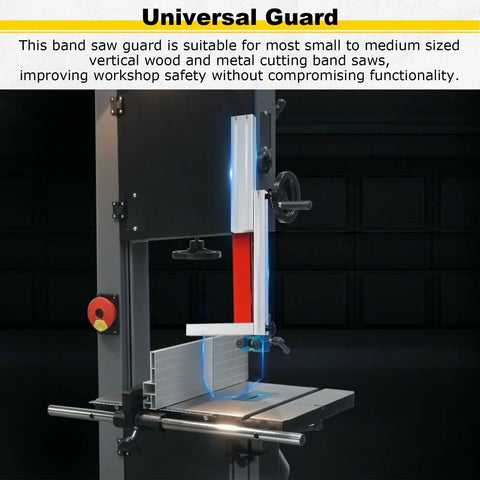 Vertical Band Saw Guard Aluminum Alloy No Drilling Required Universal Safety Shield For Small And Medium Wood And Metal Saws