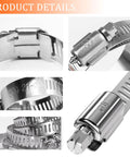 Hose clamp kit, 202-piece, 304 stainless steel, worm-gear bands for 1/4–2 in hoses.