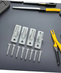 Badass 4 Pcs Wall Mount Gate Hinges For Fence Posts with screws, silver metal, 12.7mm hole, heavy duty hardware.