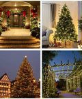 Outdoor and indoor scenes with Solar Powered Outdoor Fairy String Lights 39Ft 100 LED Waterproof Twinkle With 8 Modes And Memory Function No Battery Replacement Needed For Garden Patio Yard Tree Wedding Christmas Decor Warm White