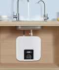 1500W Instant Hot Water Heater Under Sink Kitchen Faucet Compact Electric Wall Mount with digital display and temperature control.