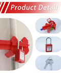 Adjustable Ball Valve Lockout Device For Half To Two And A Half Inch Valves Fits Outdoor Faucets Spigots And Pipelines With Five Padlock Compatibility For Industrial Grade Safety And Lockout Security.