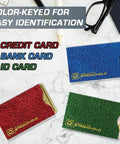 Color-keyed Slim RFID Blocking Card Sleeve Protectors for Credit Cards, Debit Cards and ID Protection USA Made