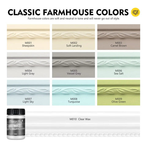 Chalk Furniture Paint Set With Nine Colors In Ultra Matte Finish, 60 Ml Bottles, Includes Liquid Wax, 2 Brushes, 3 Sandpapers