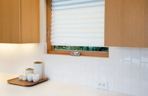 No Tools Light Filtering Pleated Paper Shade White 36 Inch Wide By 72 Inch Long Cordless Privacy Shade Pack Of 6 in kitchen
