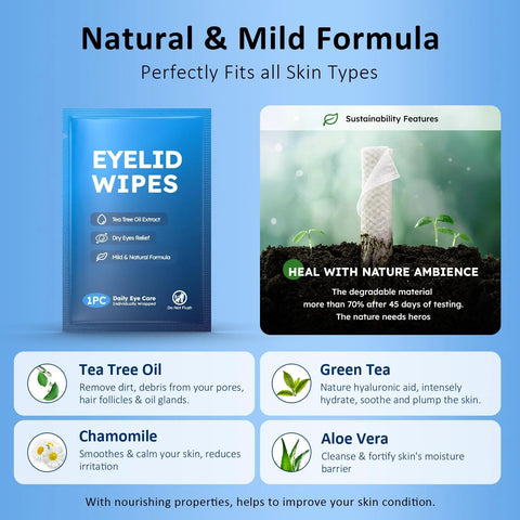 Eyelid Wipes With Tea Tree Oil For Blepharitis ✓