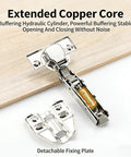 2 Pack Detachable Stainless Steel Full Overlay Cabinet Hinges With Hydraulic Soft Close Damper, Concealed Kitchen Hinges, 105°
