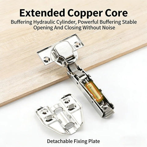2 Pack Detachable Stainless Steel Full Overlay Cabinet Hinges With Hydraulic Soft Close Damper, Concealed Kitchen Hinges, 105°