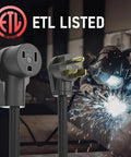 ETL listed 40 Foot Welder Extension Cord 250 Volt 10 AWG 3 Conductor Pro Grade Heavy Duty For Welding Machines NEMA 6 50P To 6 50R