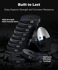 Stack of discs from 52-In-1 Universal Bushing Driver Kit with corrosion-resistant coatings and heat-treated steel material.