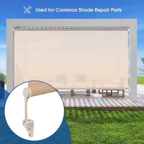 Universal Fit Shade Replacement Parts With Unbreakable End Cap For Coolaroo Outdoor Blinds Tie Down Kit For Exterior Roller Shades Beige