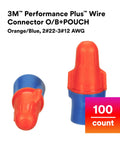 Two In One Twist On Wire Connector Set 22-12 AWG Orange Blue Pouch Of 100 With Strong Biting Spring UL Listed connectors