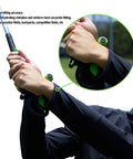 Golfer using Golf Swing Trainer Wrist Aid For Instant Feel And Form with easy club control on the driving range.