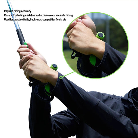 Golfer using Golf Swing Trainer Wrist Aid For Instant Feel And Form with easy club control on the driving range.