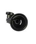 Close-up of black knob on Fixed 17.5 Inch Tiller Handle Extension For Trolling Motors Ergonomic No Slip Grip Anodized Aluminum Tubing