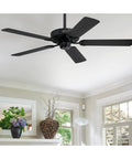 Contractor's Choice 52 Inch Ceiling Fan No Light For Large Rooms Up To 225 Sq Ft Matte Black Finish in living room setting