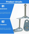 4 Pack Adjustable Leveling Feet For Furniture With Anti Slip Pads Durable Iron Heat Treated Finish Elevates Tables And Desks Protects Floors Prevents Scratches Ideal For Conference Tables Heavy Desks Sofas Workbenches, iron leveling foot close-up