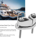 316 Stainless Steel Cam Cleat With Ring Fairlead For 3 To 12mm Rope, Tough As Nails Boat Rigging Anchor Cleat, yacht sailing in background