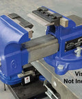 4 Inch Vise Mount Press Brake Bender Attachment for Sheet Metal Cross Slide, displayed on a workbench, vise not included