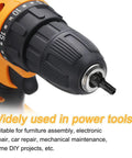 Rock Solid Five Piece T15 Torx Screwdriver Bits With Center Hole For Hammer Drill And Impact Drivers 1/4 Inch Hex Shank One Inch Long Premium Heat Treated S2 Steel Tough As Nails Power Tool Bits Black in drill chuck