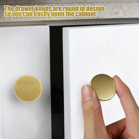 Hella Slick Gold Drawer Knobs With Screws 30mm Cabinet Pulls For Kitchen Cabinets Dresser Furniture Upgrades Heavy Duty Rust Resistant Premium Quality, round design on drawer
