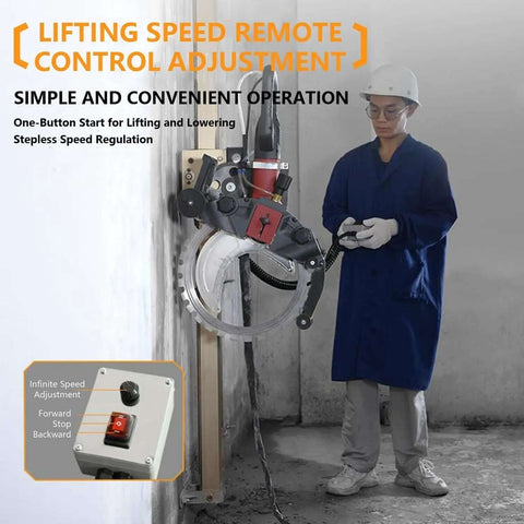 Pro Level Heavy Duty Linear Rail Kit Saw Guide Wall Cutting Track For Circular Saw with remote control adjustment in use.