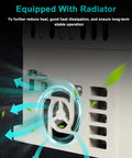 Close-up of 110V Variable Frequency Drive with radiator for motor speed control, showing airflow and cooling feature.