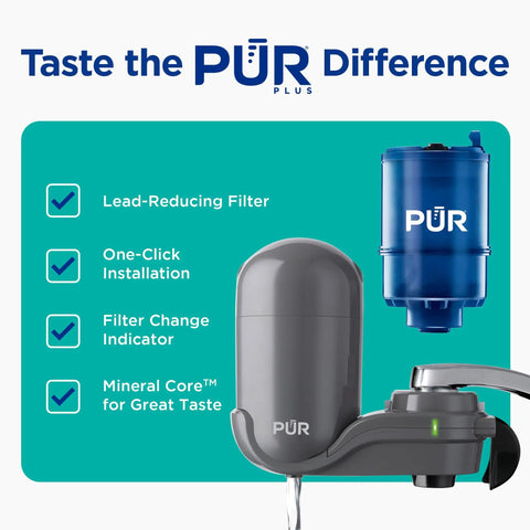 Vertical Faucet Mount Water Filtration System With Lead Reducing Filter No Brainer Easy Install 100 Gallon Capacity Compatible.