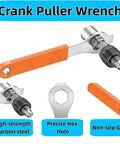 Bike Crank Removal Tool and Bottom Bracket Extractor Set with 16mm Wrench showing non-slip grip and carbon steel material.