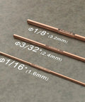 ER70S-6 Mild Steel TIG Welding Rod Filler Wire One Sixteenth Inch Diameter, Sixteen Inch Length, 5 Pound Pack shown with size comparisons.