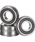 Flanged Ball Bearing Set Of Four, Half Inch ID, One And One Eighth OD, Five Sixteenth Width, Deep Groove, rubber sealed bearings